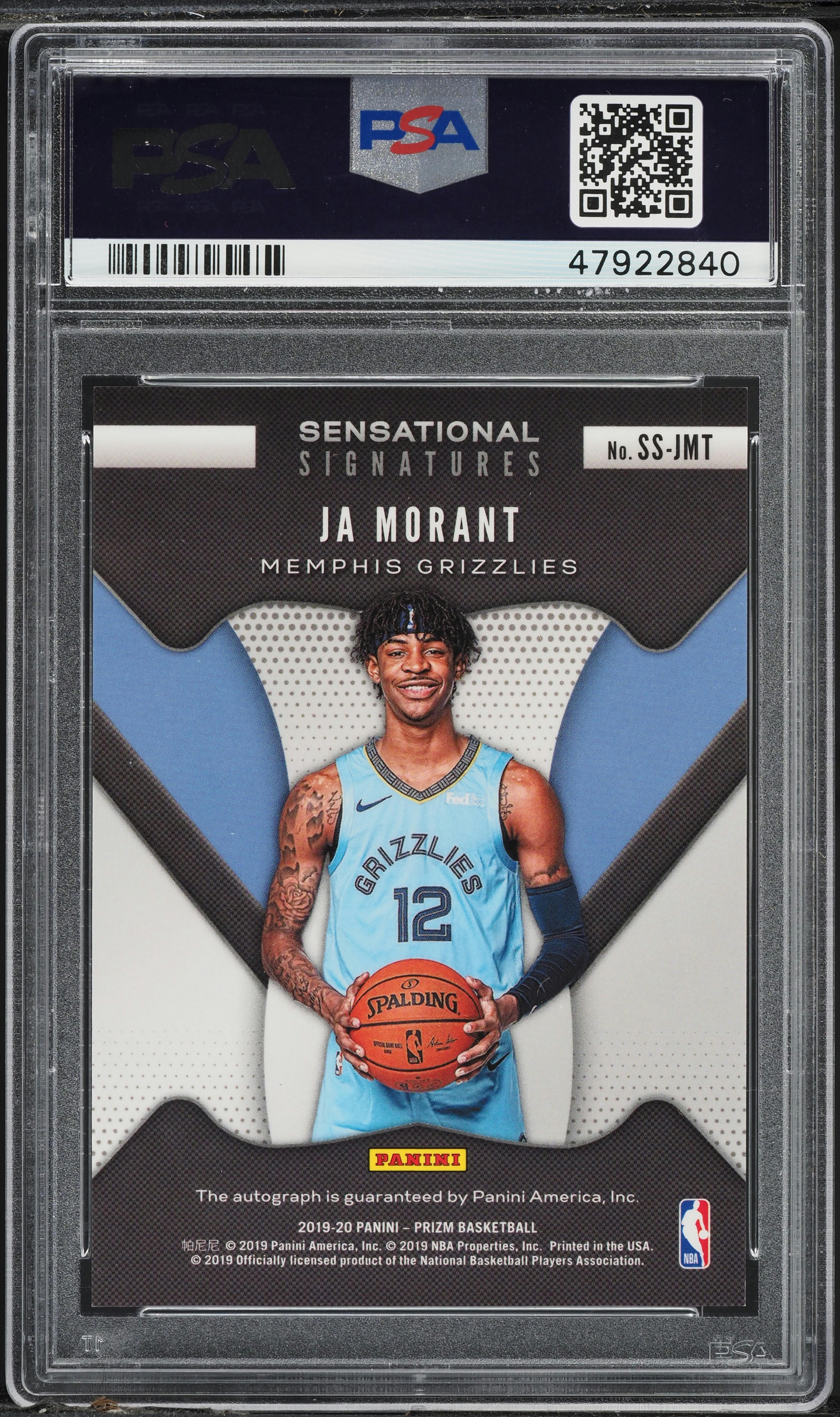 2019 Panini Prizm Sensational Signatures Ja Morant ROOKIE AUTO
