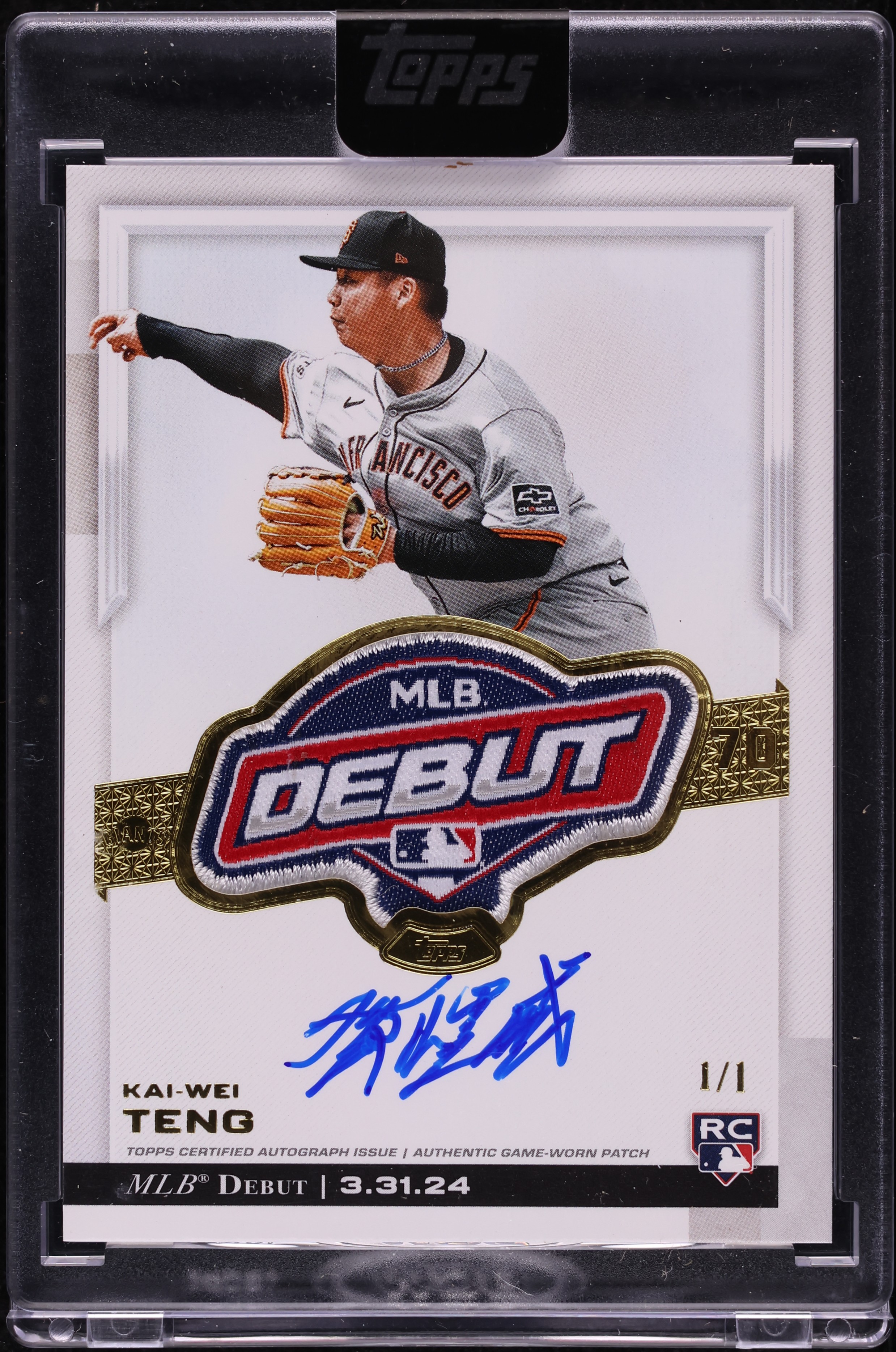 2024 Topps Chrome Update Kai-Wei Teng ROOKIE MLB DEBUT PATCH AUTO