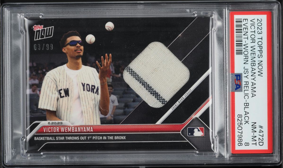 2023 Topps Now Black Victor Wembanyama ROOKIE PATCH /99 #472D PSA 8 NM-MT