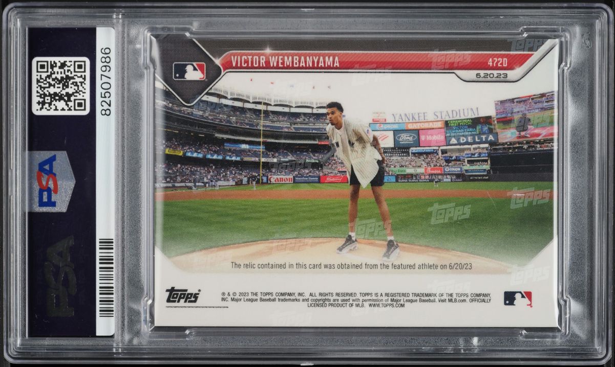2023 Topps Now Black Victor Wembanyama ROOKIE PATCH /99 #472D PSA 8 NM-MT