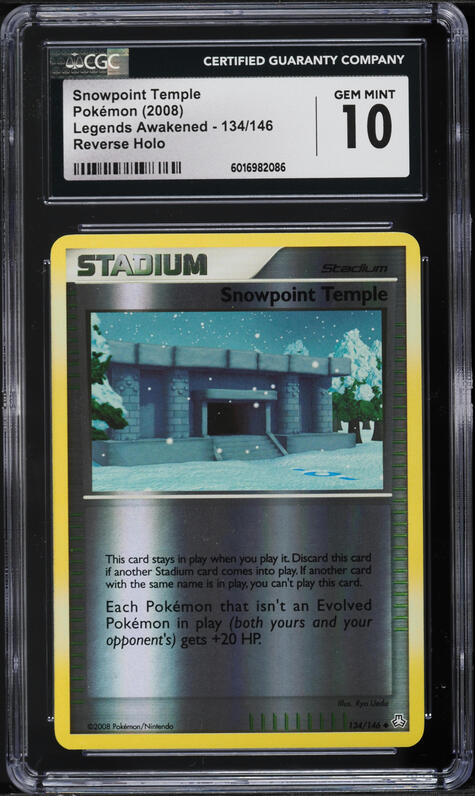 2008 Pokemon DP Legends Awakened Reverse Holo Snowpoint Temple #134 CGC 10 GEM
