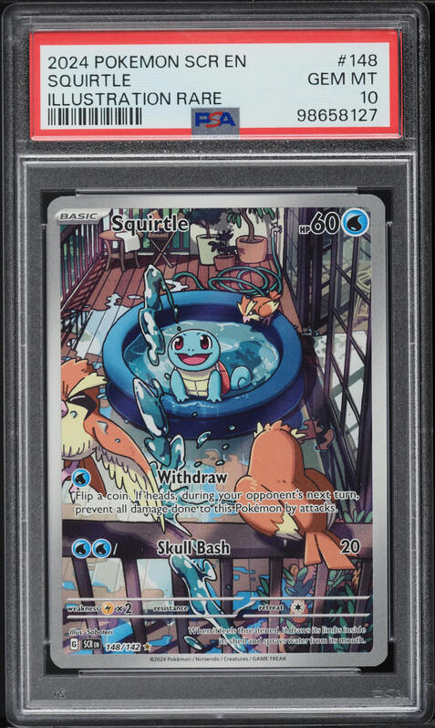 pokemon squirtle card value 2024 Stellar Crown Illustration Rare #148 PSA Authenticated 10 Listed cards may have imperfections 2023 Pokemon Japanese Sv2a-pokemon 151