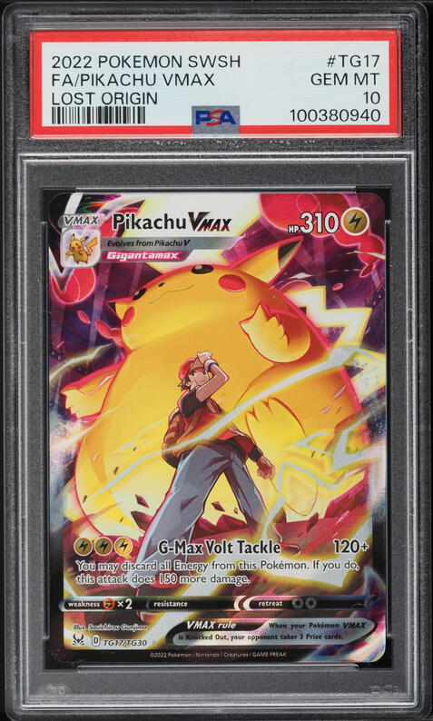 2022 Pikachu VMAX PSA 10 ホロレアカード 2022 Pokemon SWSH Lost Origin Full Art Pikachu VMAX #TG17 PSA 10