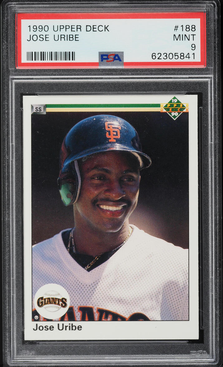 1990 Upper Deck Jose Uribe #188 PSA 9 MINT