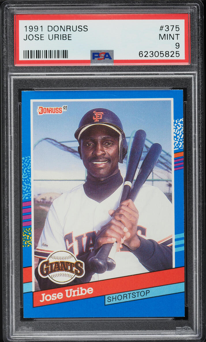 1991 Donruss Jose Uribe #375 PSA 9 MINT