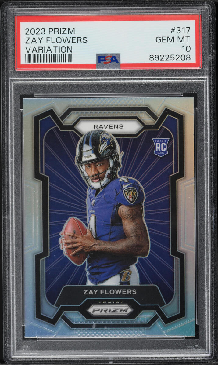 2023 Panini Prizm Variation Zay Flowers ROOKIE #317 PSA 10 GEM
