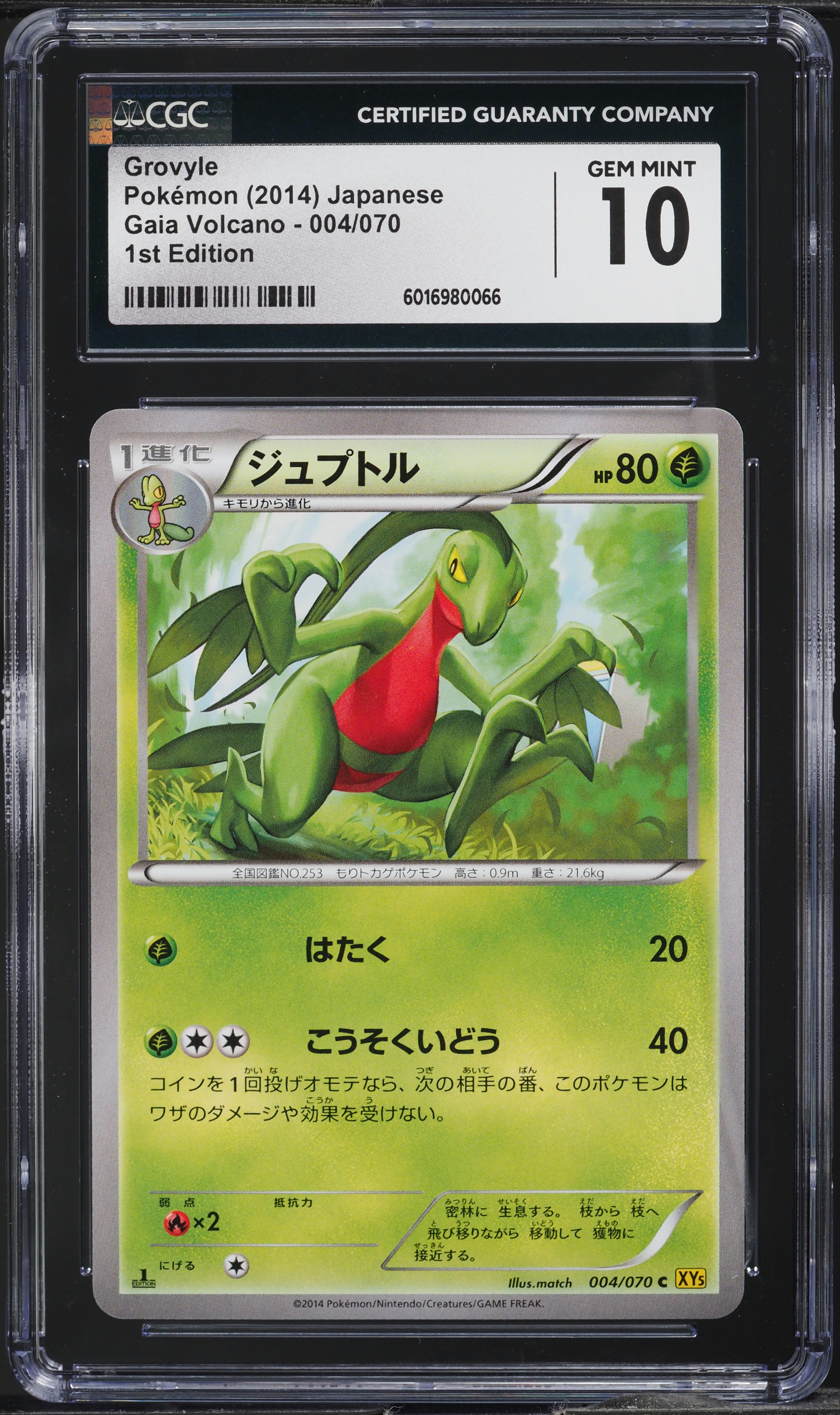 2014 Pokemon Japanese XY Gaia Volcano 1st Edition Grovyle #4 CGC