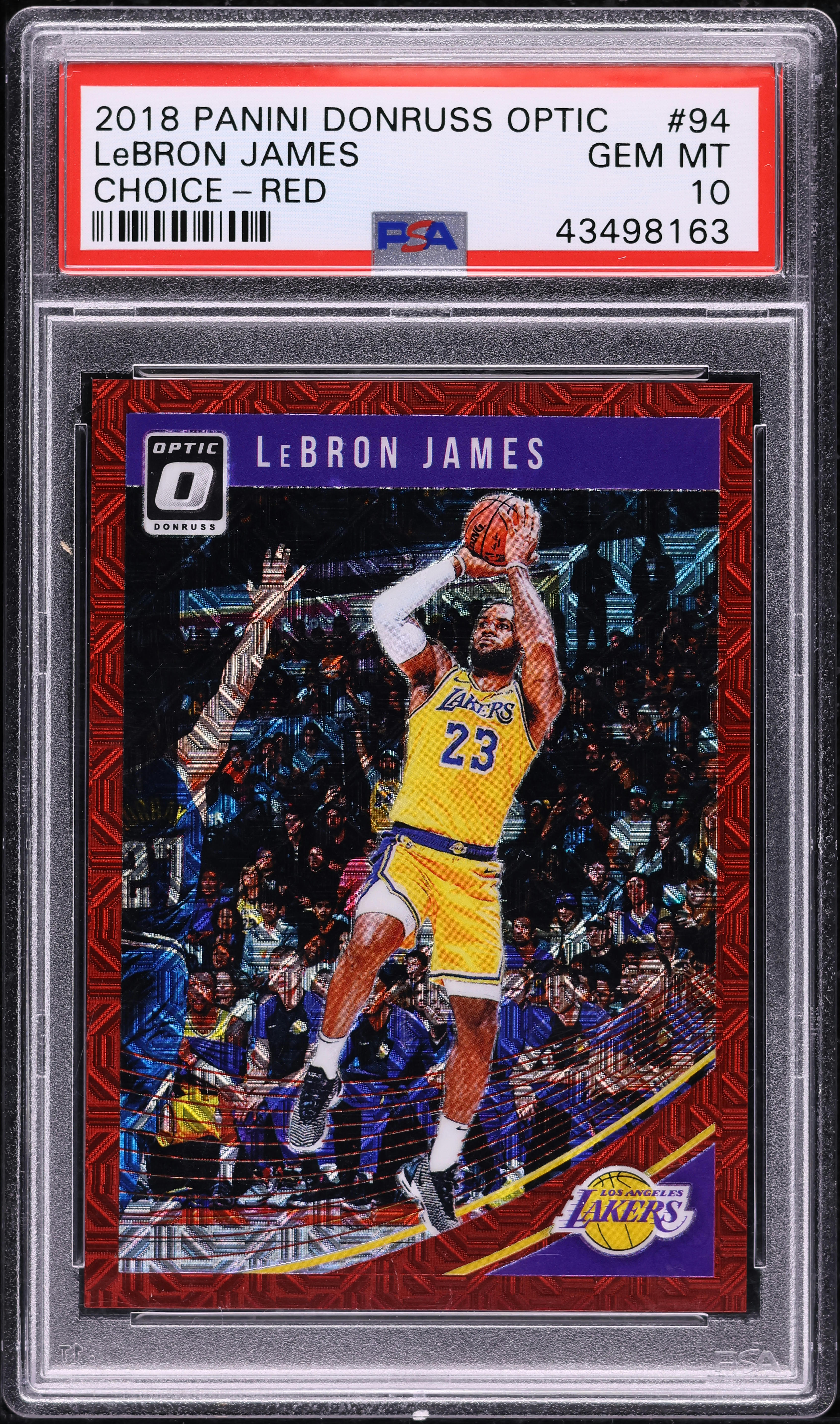 2018 Donruss Optic Choice Red LeBron James /88 #94 PSA 10 GEM MINT