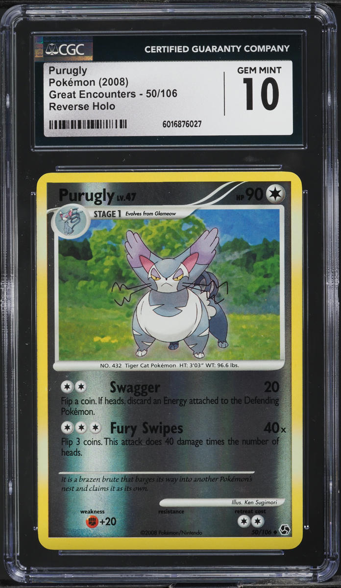 2008 Pokemon Diamond & Pearl Great Encounters Reverse Holo Purugly #50 CGC 10