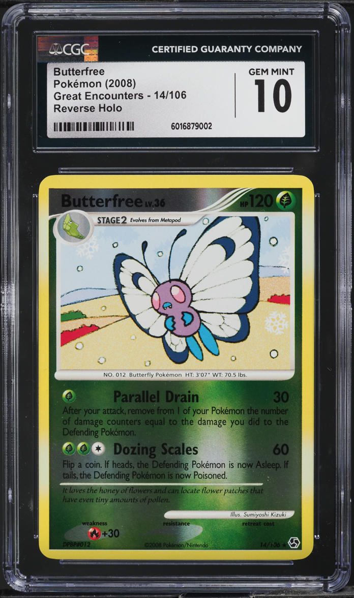 2008 Pokemon DP Great Encounters Reverse Holo Butterfree #14 CGC 10 GEM MINT