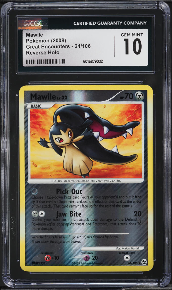 2008 Pokemon DP Great Encounters Reverse Holo Mawile #24 CGC 10 GEM MINT