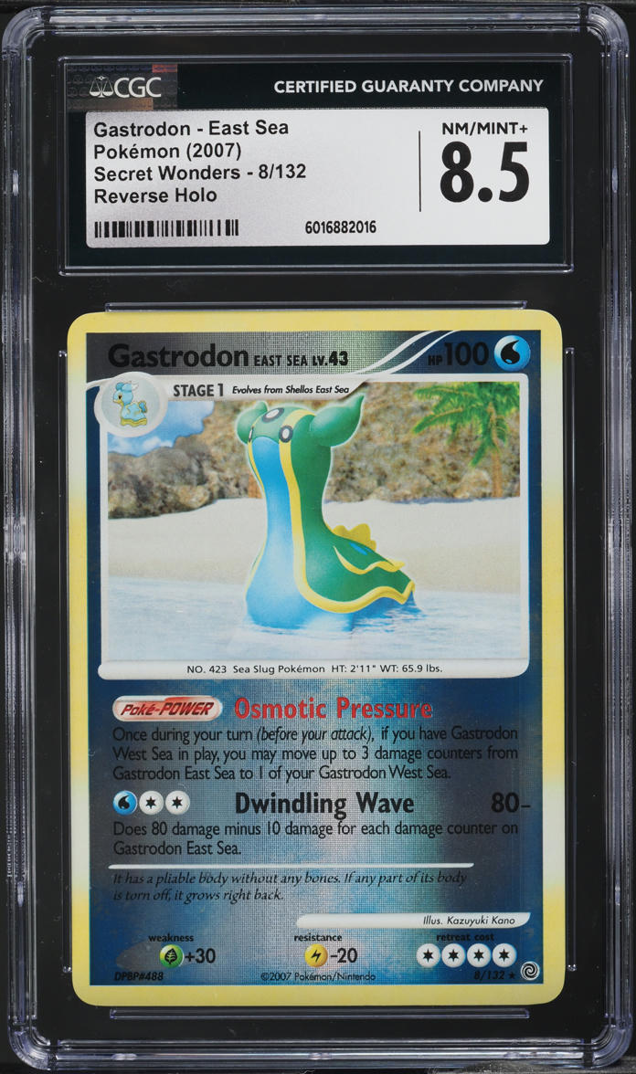 2007 Pokemon DP Secret Wonders Reverse Holo Gastrodon East Sea #8 CGC 8.5 NM-MT+