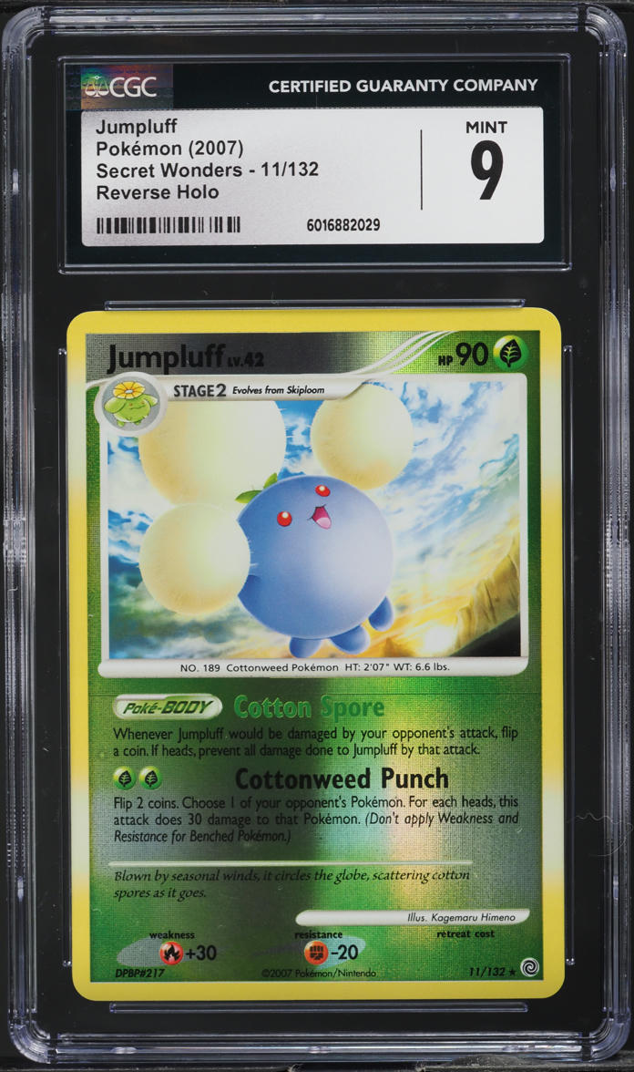 2007 Pokemon Diamond & Pearl Secret Wonders Reverse Holo Jumpluff #11 CGC 9 MINT
