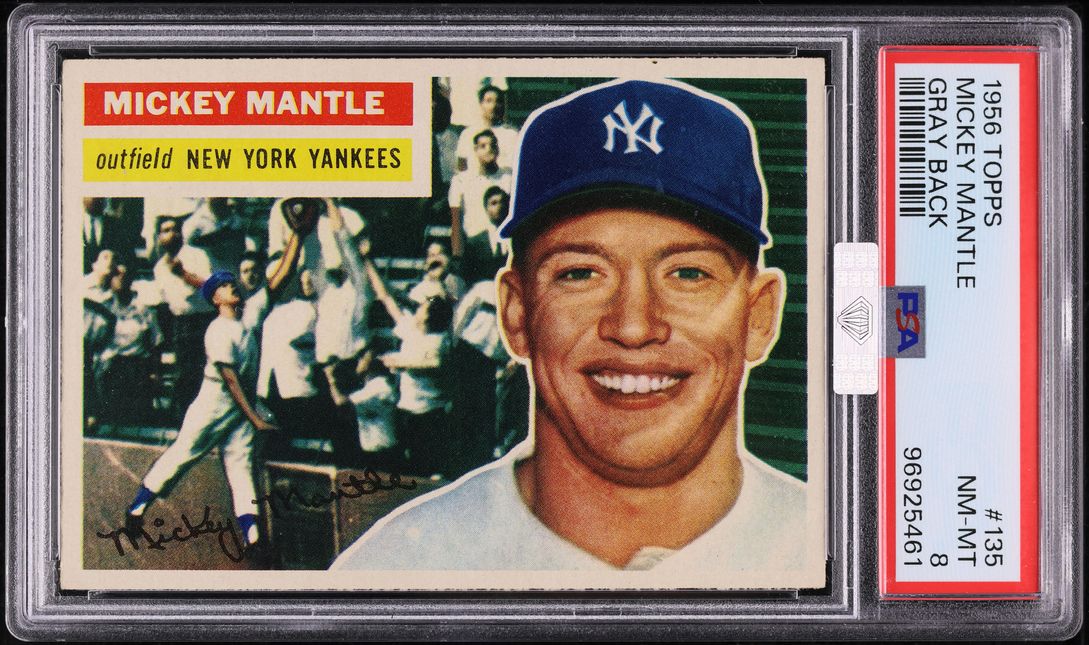 1956 Topps Mickey Mantle #135 MBA PSA 8 NM-MT