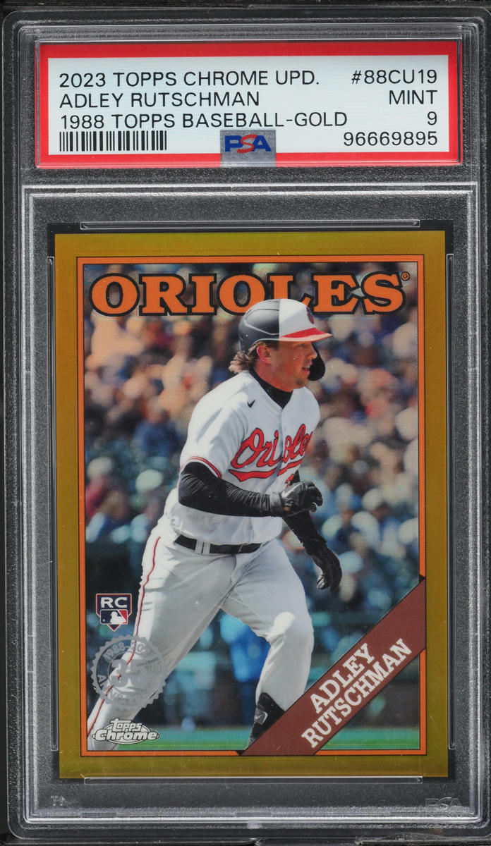 2023 Topps Chrome Update '88 Gold Refractor Adley Rutschman ROOKIE /50 PSA 9