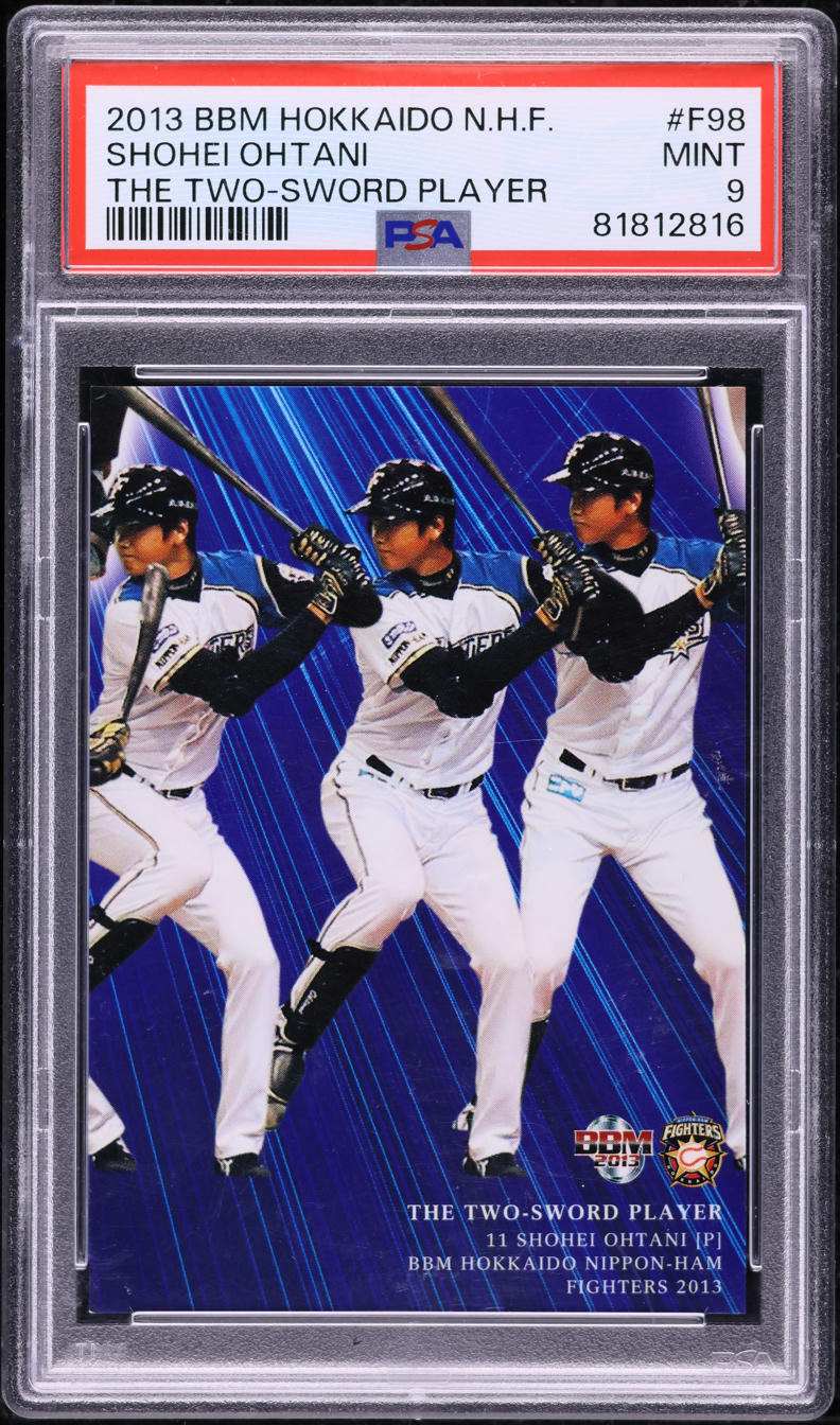 2013 BBM Hokkaido Nippon Ham Fighters Two-Sword Player Shohei Ohtani RC PSA 9