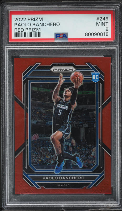 2022 Panini Prizm Red Paolo Banchero ROOKIE /299 #249 PSA 9 MINT