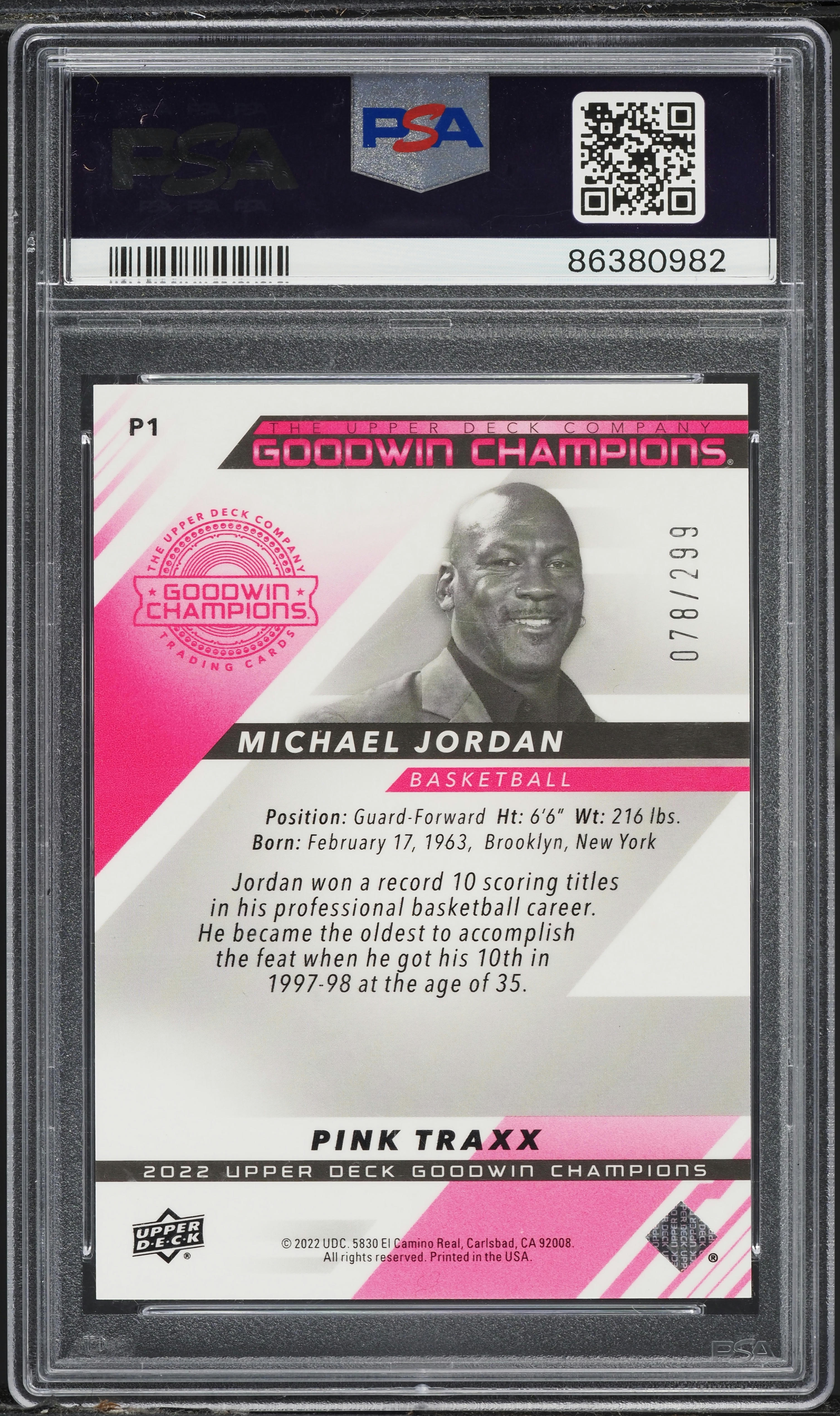 2022 Upper Deck Goodwin Champions Platinum Pink Traxx Michael