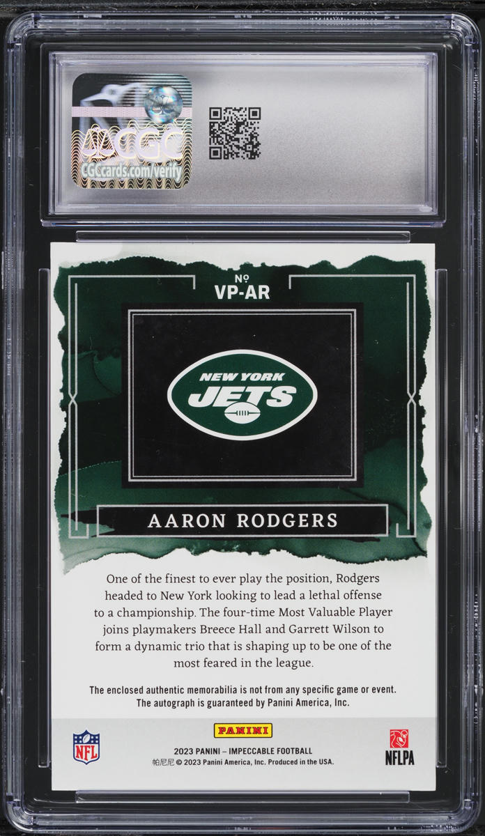 2023 Panini Impeccable Elegance Veteran Aaron Rodgers PATCH AUTO /10 CGC 10 GEM