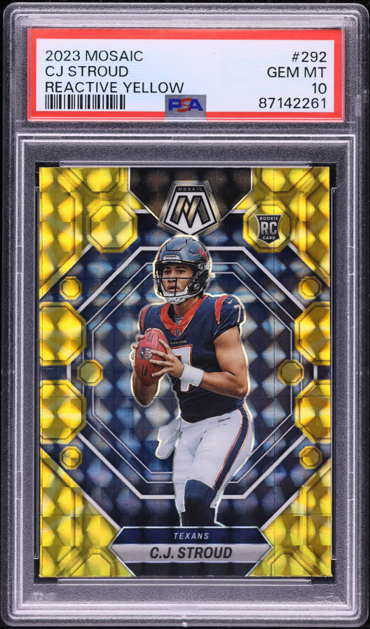 2023 Panini Mosaic Reactive Yellow C.J. Stroud ROOKIE #292 PSA 10