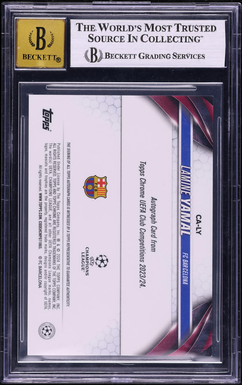 2023 Topps Chrome UEFA Orange Lava Refractor Lamine Yamal ROOKIE AUTO BGS 9 MINT