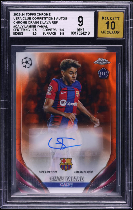 2023 Topps Chrome UEFA Orange Lava Refractor Lamine Yamal ROOKIE