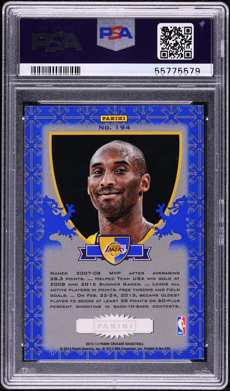 2012 Panini Crusade Blue & Gold Prizm Kobe Bryant #194 PSA 9 MINT 