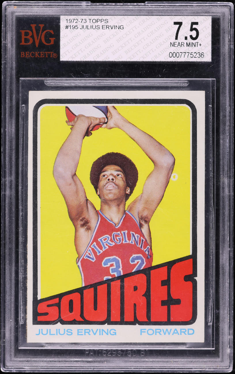 1972 Topps Basketball Julius Erving ROOKIE #195 BVG 7.5 NRMT+