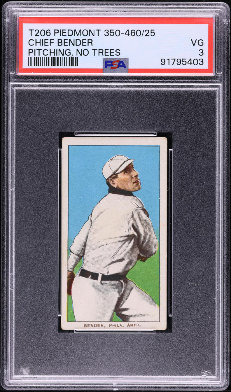 1909-11 T206 Chief Bender PITCHING, NO TREES PSA 3 VG