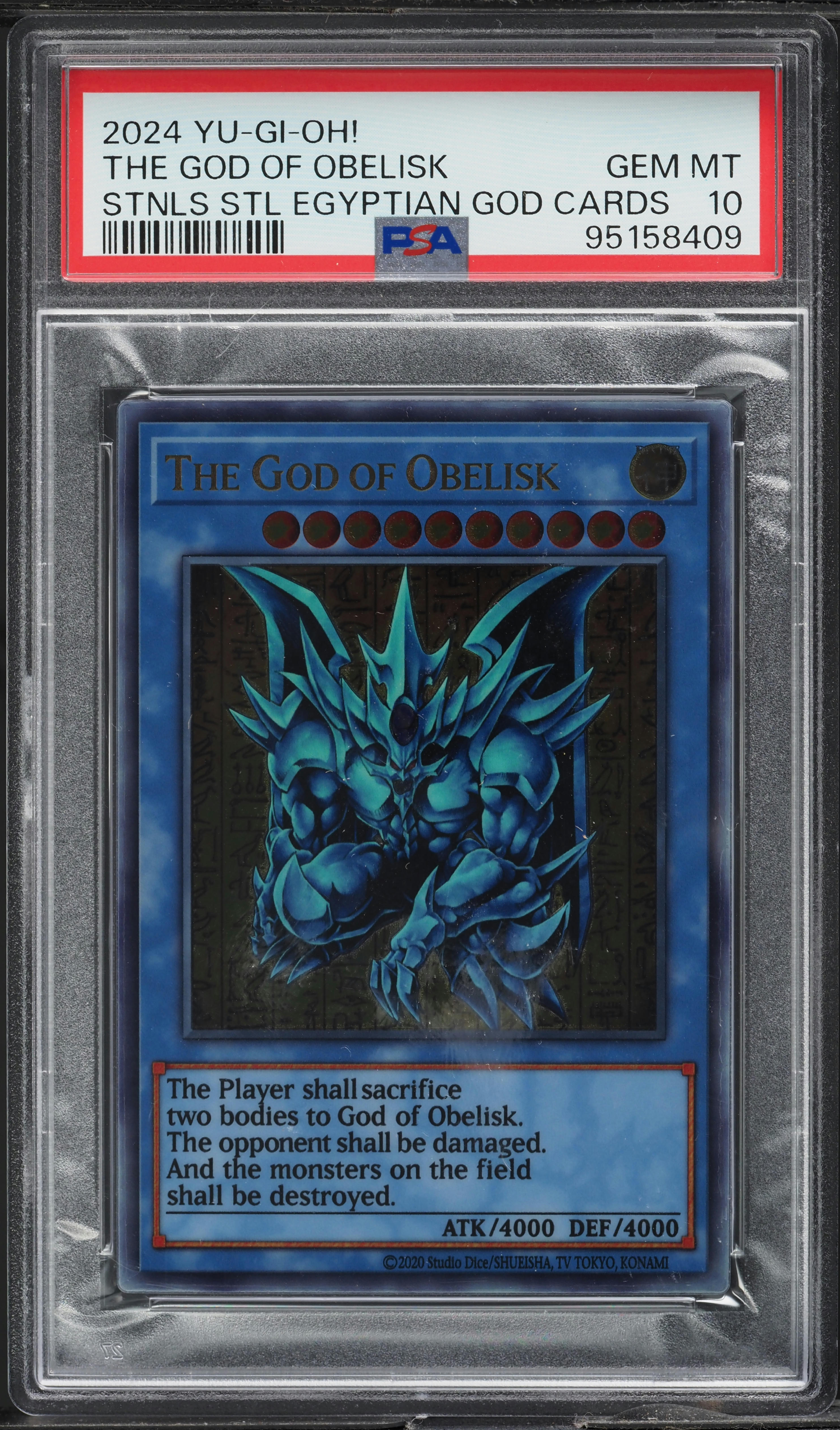 2024 Yu-Gi-Oh! Stainless Steel Egyptian God The God Of Obelisk PSA