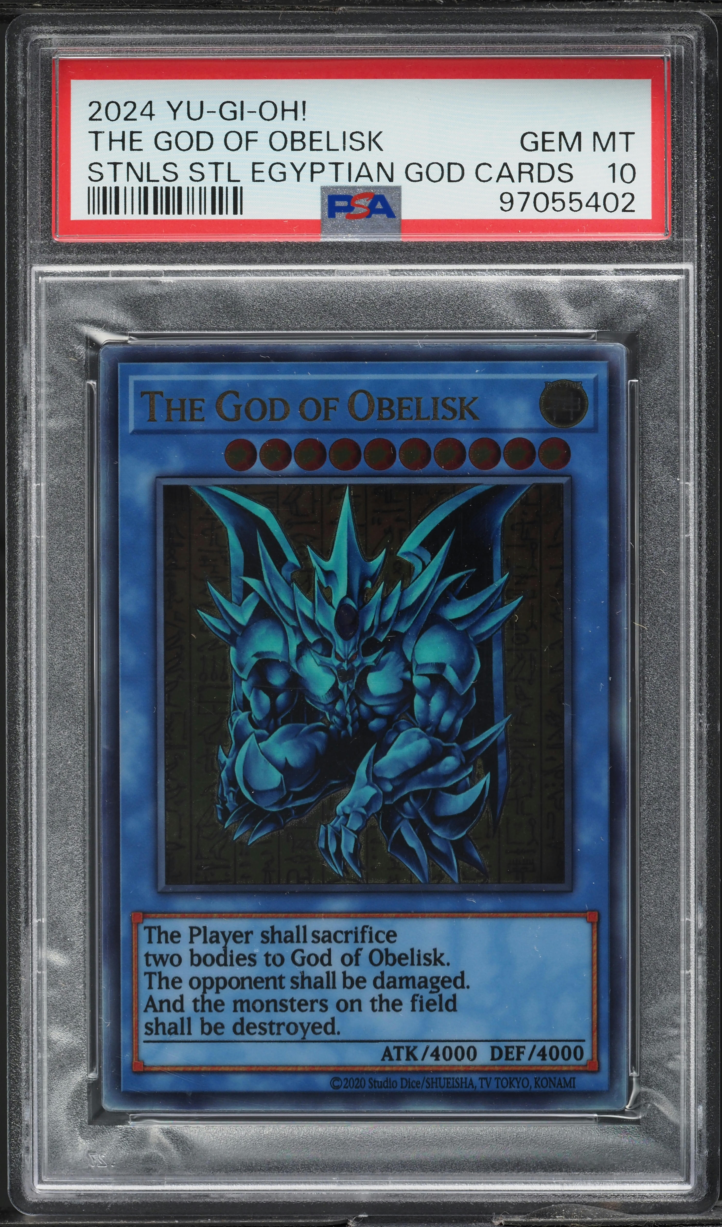 2024 Yu-Gi-Oh! Stainless Steel Egyptian God The God Of Obelisk PSA