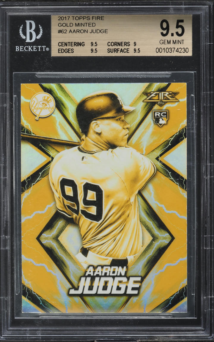 2017 Topps Fire Gold Minted Aaron Judge ROOKIE #62 BGS 9.5 GEM MINT