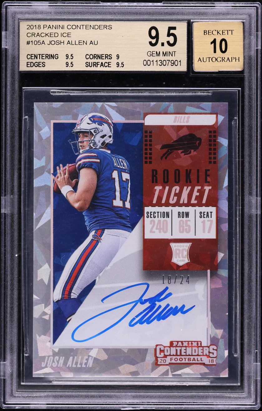 2018 Panini Contenders Cracked Ice Josh Allen ROOKIE AUTO /24 #105 BGS 9.5 GEM