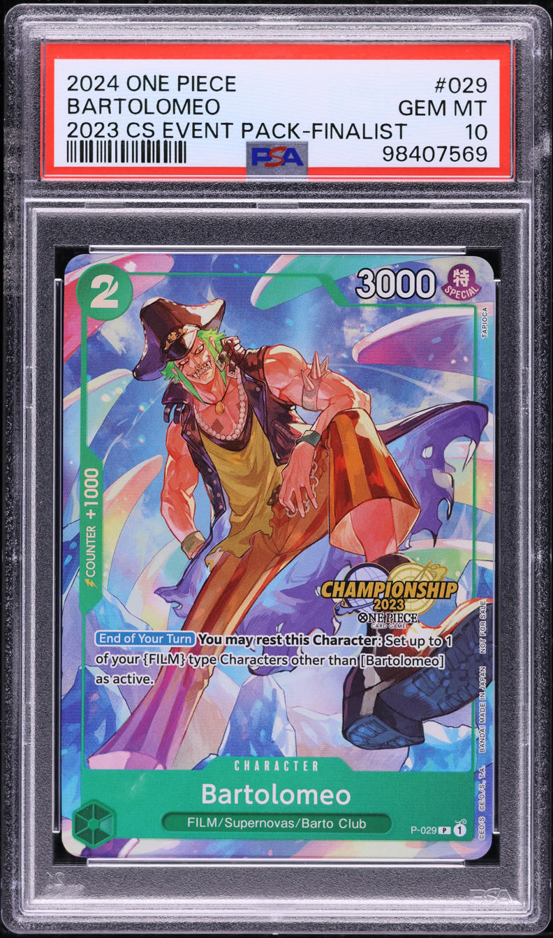 2024 One Piece Championship '23 Event Pack-Finalist Bartolomeo #029 PSA 10 GEM