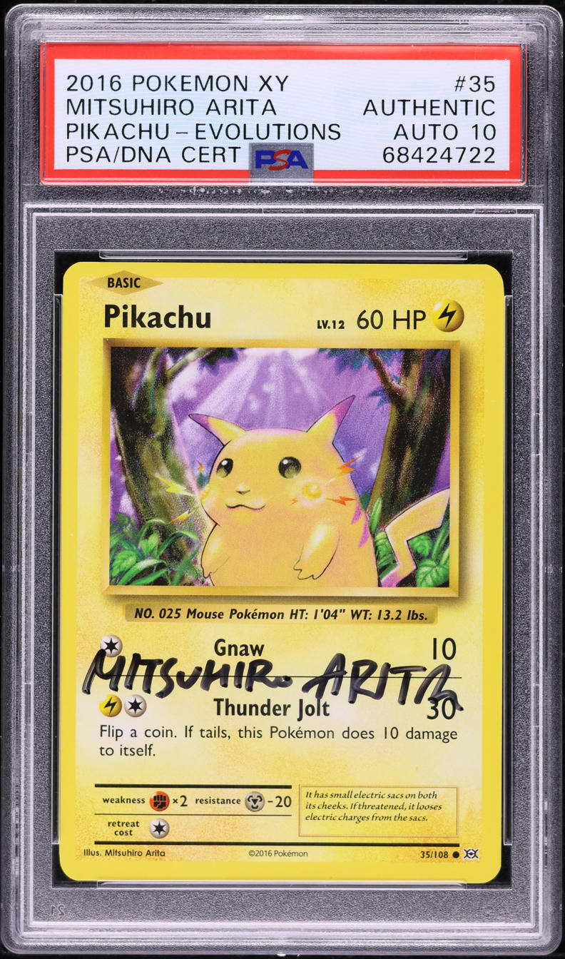 2016 Pokemon XY Evolutions Pikachu Mitsuhiro Arita AUTO DNA 10 #35