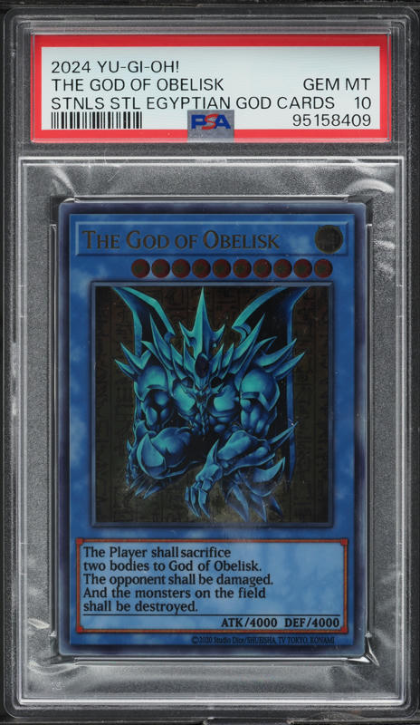 2024 Yu-Gi-Oh! Stainless Steel Egyptian God The God Of Obelisk PSA 10 GEM  MINT on Fanatics Collect