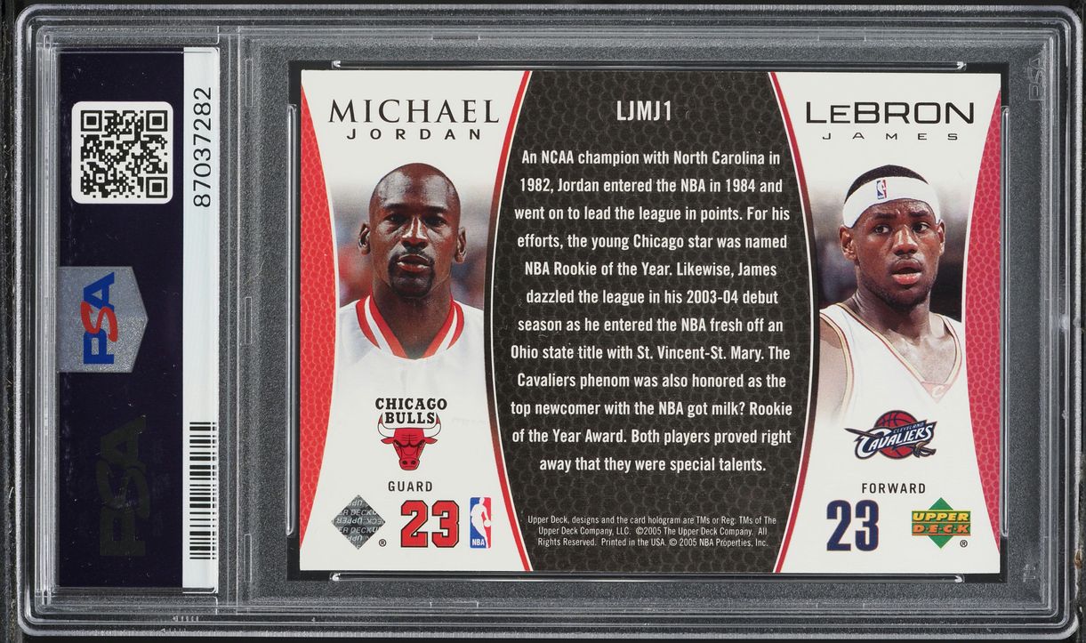 2005 Upper Deck MJ LJ Bonus Pack LeBron James & Michael Jordan #LJMJ1 PSA 10 GEM