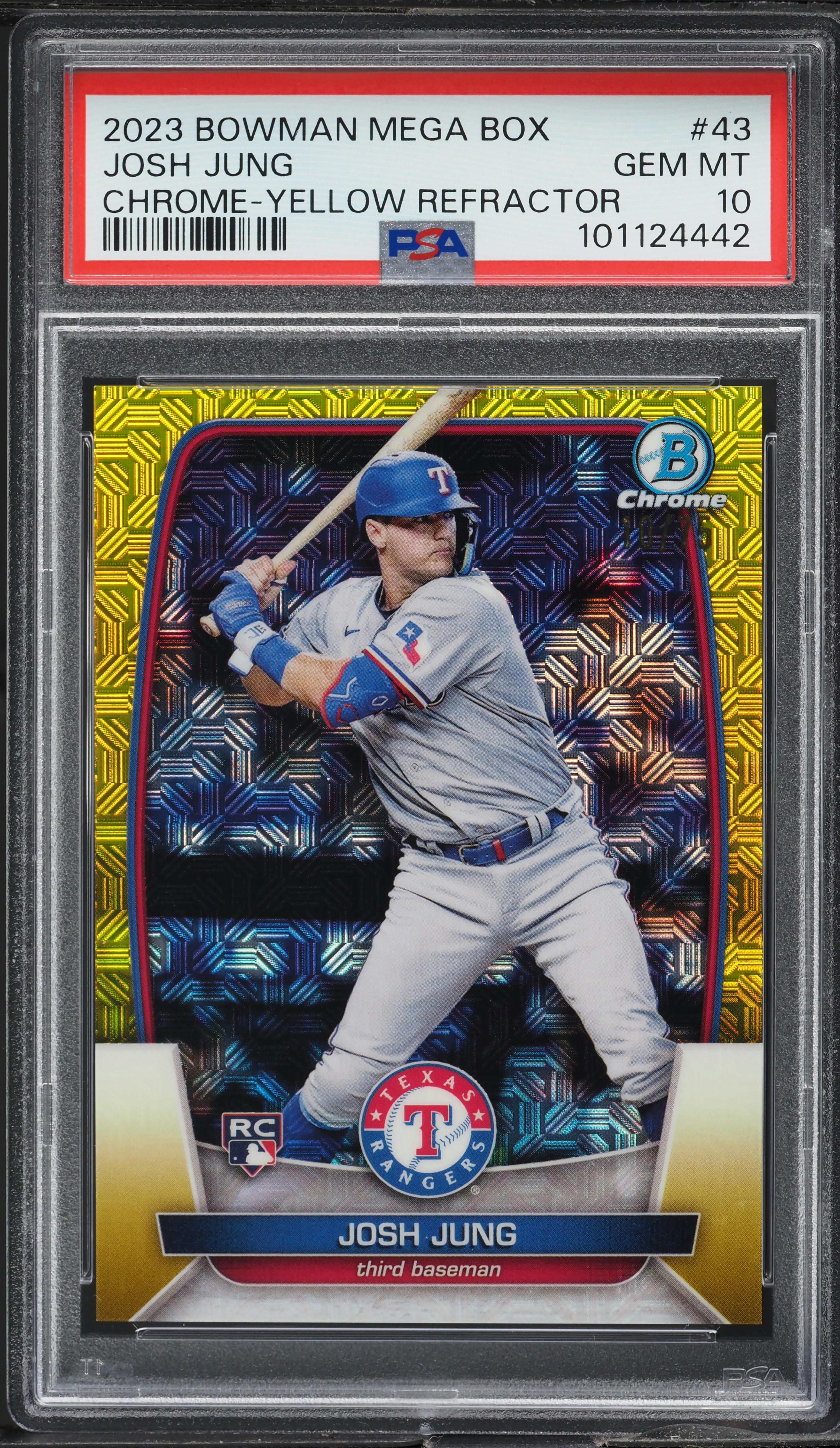 2023 Bowman Chrome Mega Box Yellow Refractor Josh Jung ROOKIE /75