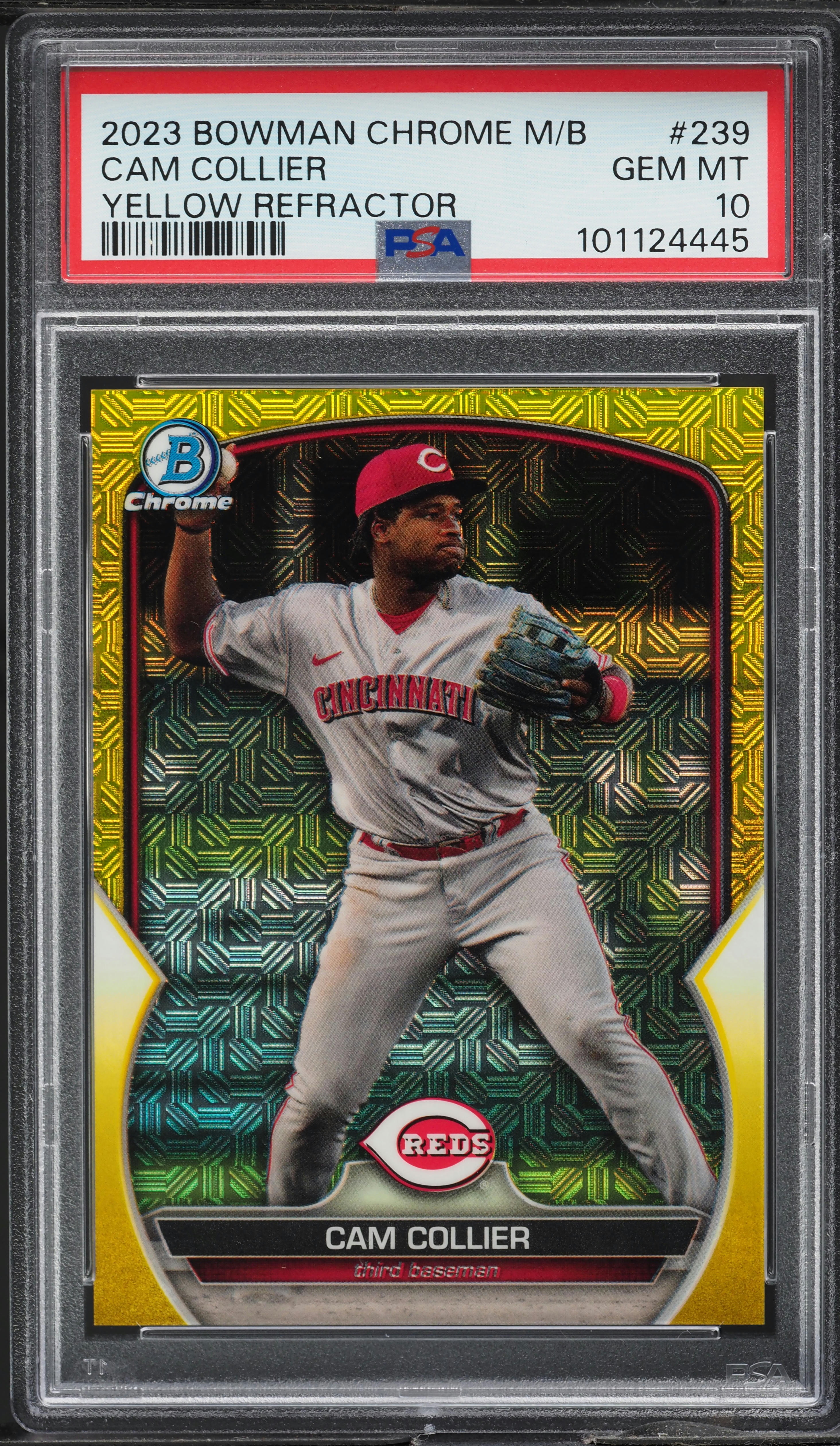 2023 Bowman Chrome Mega Box Yellow Refractor Cam Collier PROSPECT