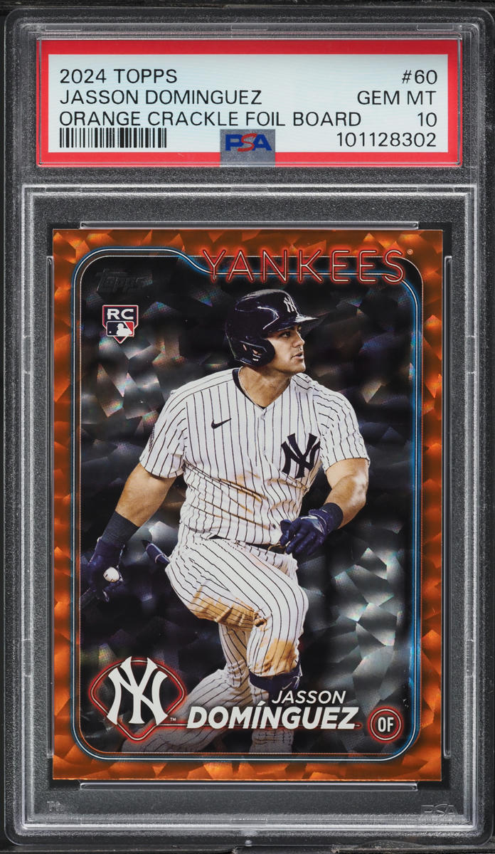 2024 Topps Orange Crackle Foil Board Jasson Dominguez ROOKIE /299 #60 PSA 10 GEM