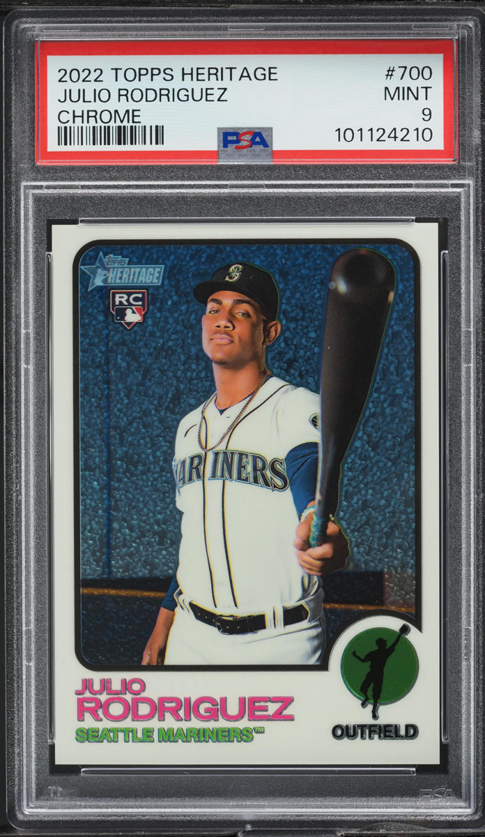 2022 Topps Heritage Chrome Julio Rodriguez ROOKIE /999 #700 PSA 9 MINT