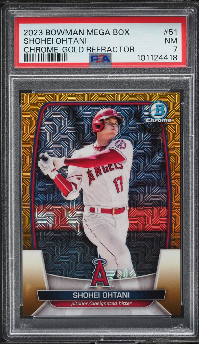 2023 Bowman Chrome Mega Box Gold Refractor Shohei Ohtani /50 #51 PSA 7 NRMT