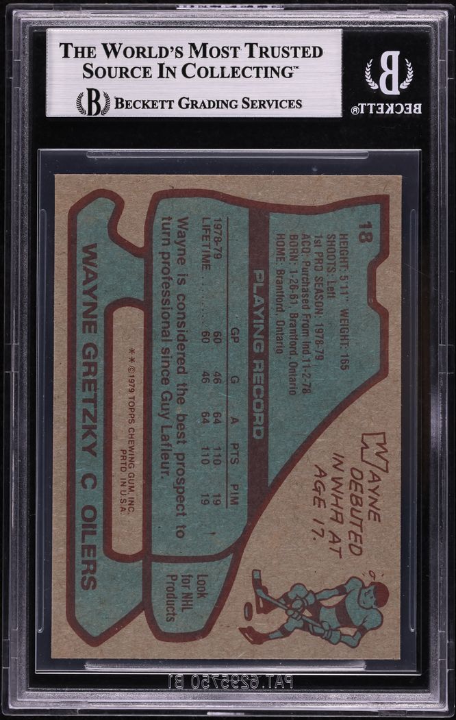 1979 Topps Hockey Wayne Gretzky ROOKIE #18 BGS 9 MINT