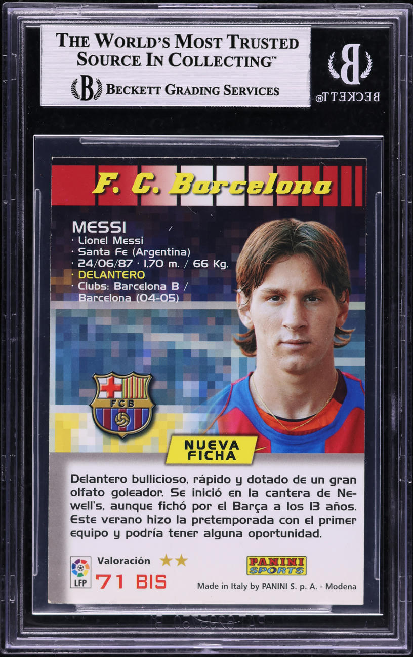 2004 Panini Sports Mega Cracks La Liga Lionel Messi ROOKIE #71 BGS 4 VGEX
