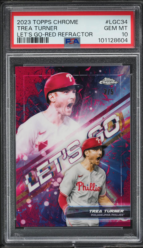 2023 Topps Chrome Let's Go Red Refractor Trea Turner /5 #LGC-34