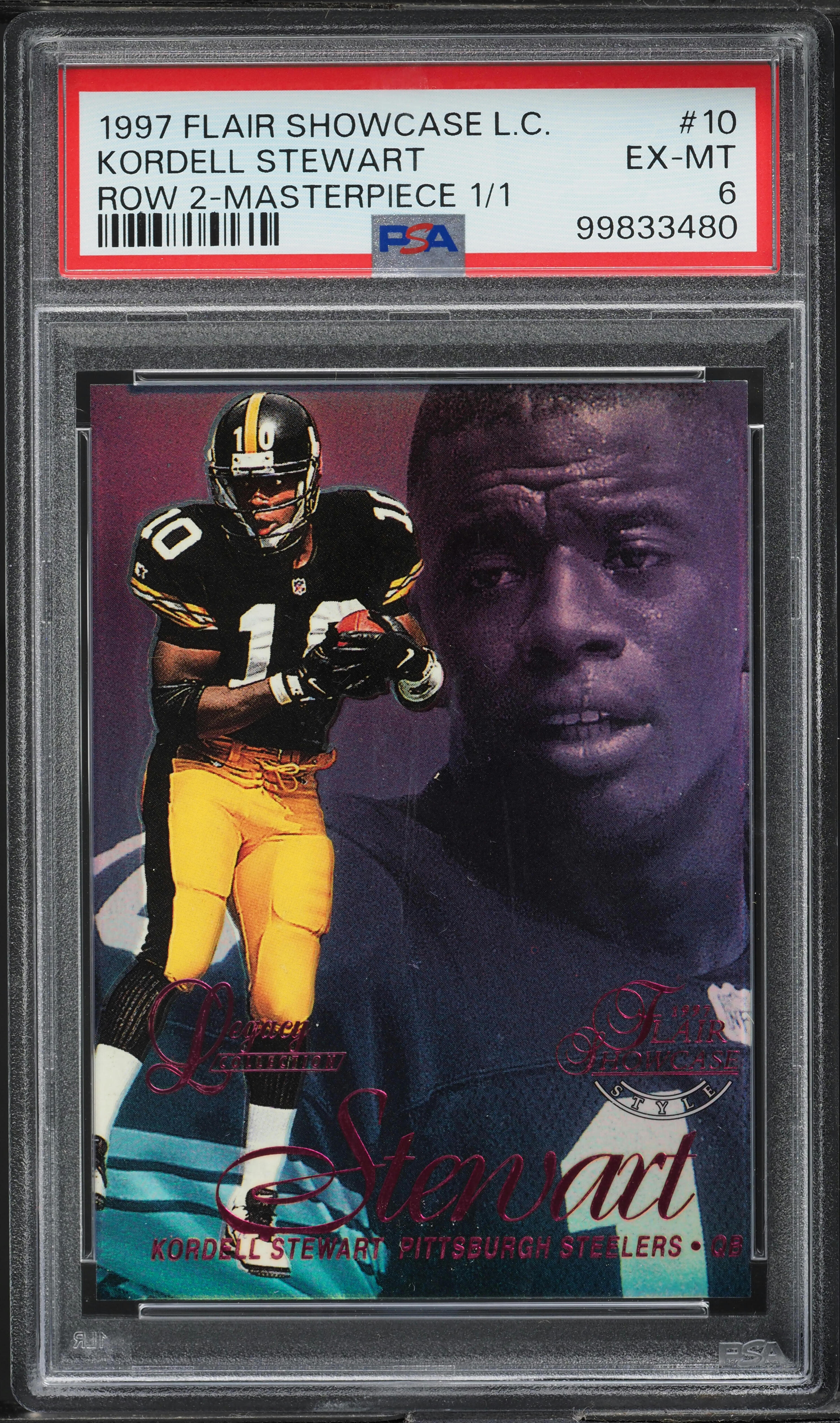 1997 Flair Showcase Legacy Row 2 Masterpiece Kordell Stewart 1/1