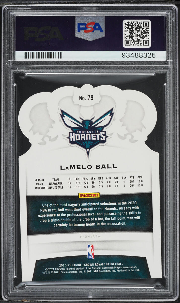 2020 Crown Royale LaMelo Ball ROOKIE #79 PSA 9 MINT