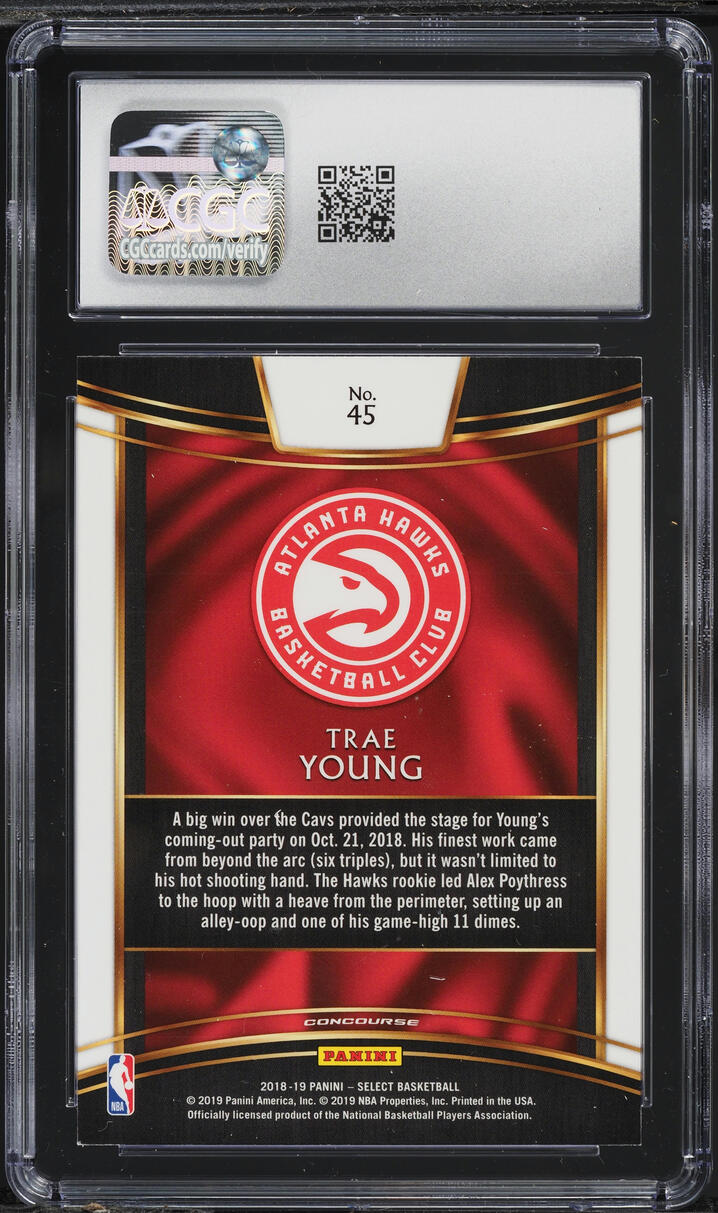 2018 Select Concourse Trae Young ROOKIE #45 CGC 9 MINT
