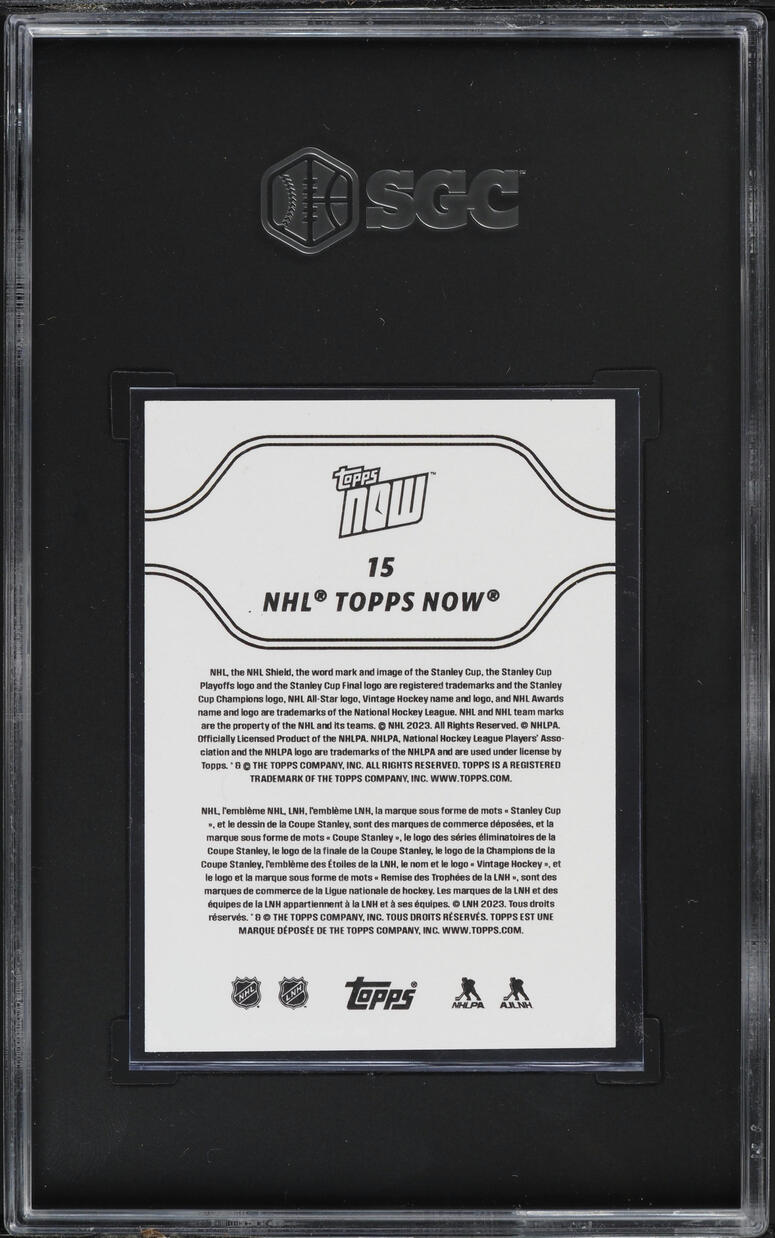 2023 Topps Now NHL Stickers Connor Bedard ROOKIE #15 SGC 10 GEM MINT