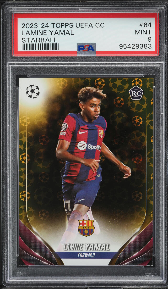 2023 Topps UEFA Club Competitions Starball Lamine Yamal ROOKIE #64 PSA 9 MINT